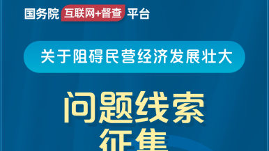 啊啊视频网站国务院“互联网+督查”平台公开征集阻碍民营经济发展壮大问题线索